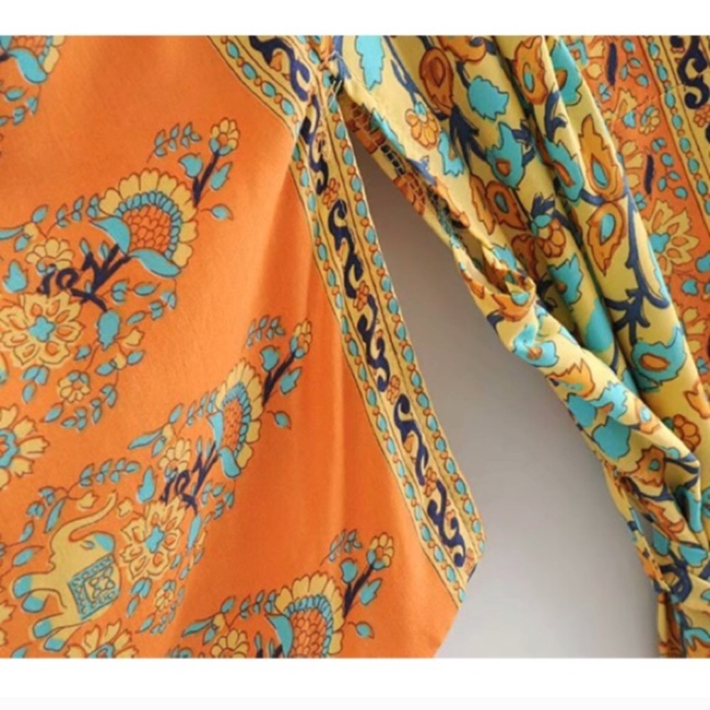 SOLD OUT Golden Fields Bohemian Kimono Wrap Robe - Picture 6 of 7